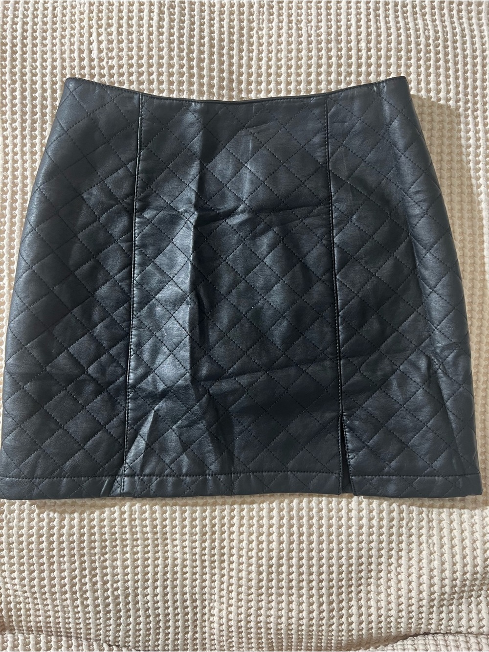 Forever 21 Black Quilted Faux Leather Mini Skirt